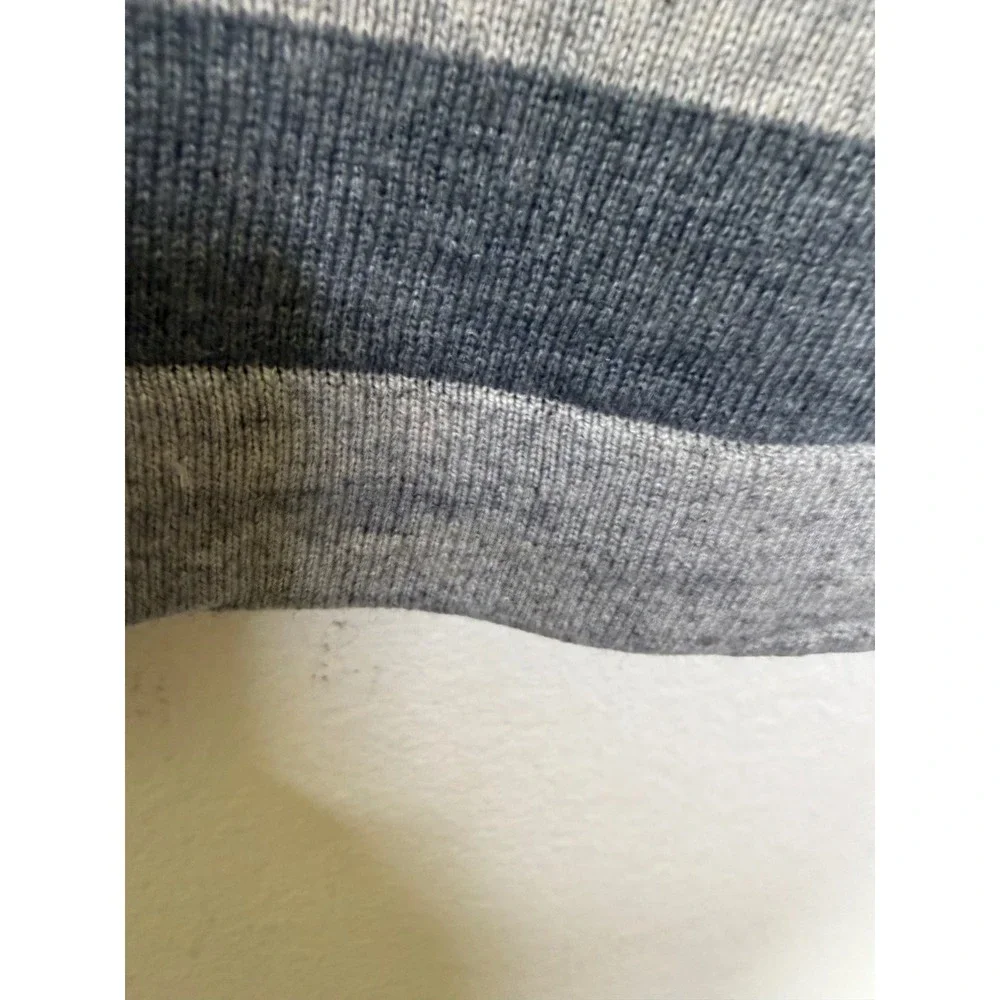 Banana Republic Silk Cashmere Sweater Mens Large Grey Striped Good Crewneck Luxe